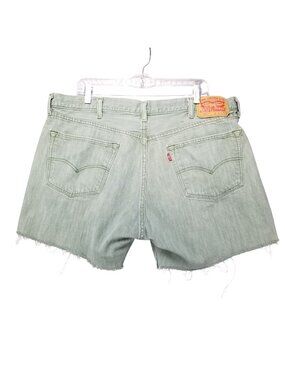 Levis Shorts Mens 42 Green Live Oak Cone Denim Button Fly Cutoff *Read*